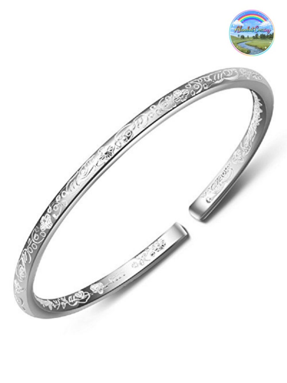 Sterling Silver Cuff Bangle Bracelet for Women, Open Design Fine Jewelry Gift